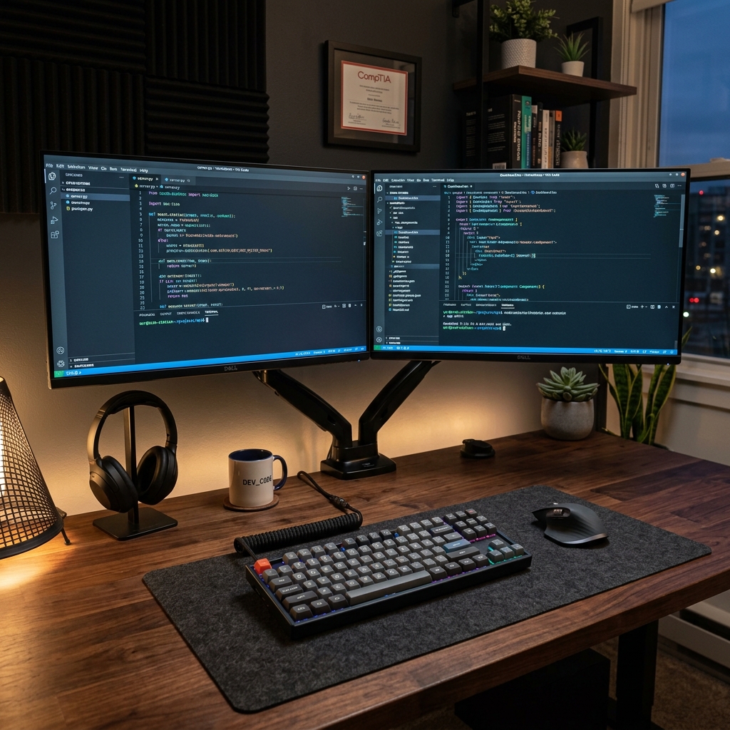 IT tech workstation keyboard